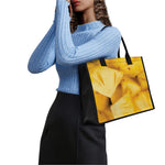 Yellow Pineapple Pieces Print Canvas Tote Bag