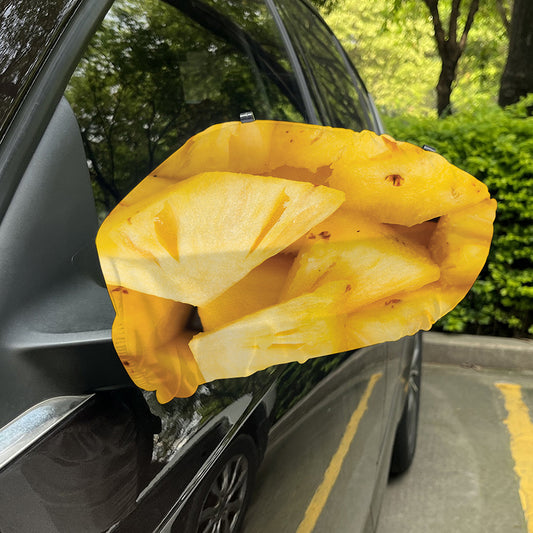 Yellow Pineapple Pieces Print Car Side Mirror Covers