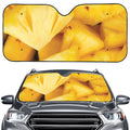 Yellow Pineapple Pieces Print Car Windshield Sun Shade