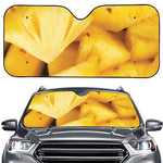 Yellow Pineapple Pieces Print Car Windshield Sun Shade