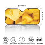 Yellow Pineapple Pieces Print Car Windshield Sun Shade