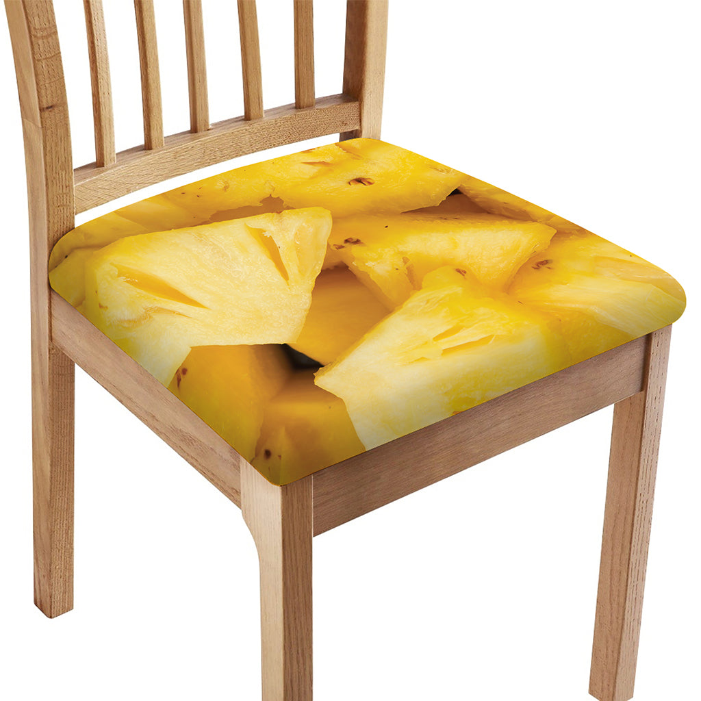 Yellow Pineapple Pieces Print Chair Cushion Cover