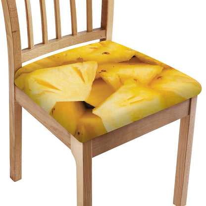 Yellow Pineapple Pieces Print Chair Cushion Cover