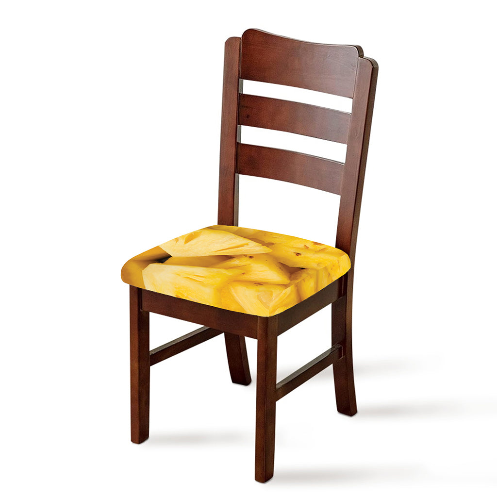Yellow Pineapple Pieces Print Chair Cushion Cover