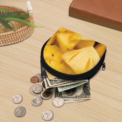 Yellow Pineapple Pieces Print Coin Purse