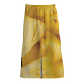 Yellow Pineapple Pieces Print Cotton Front Slit Maxi Skirt