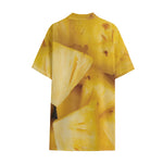 Yellow Pineapple Pieces Print Cotton Hawaiian Shirt