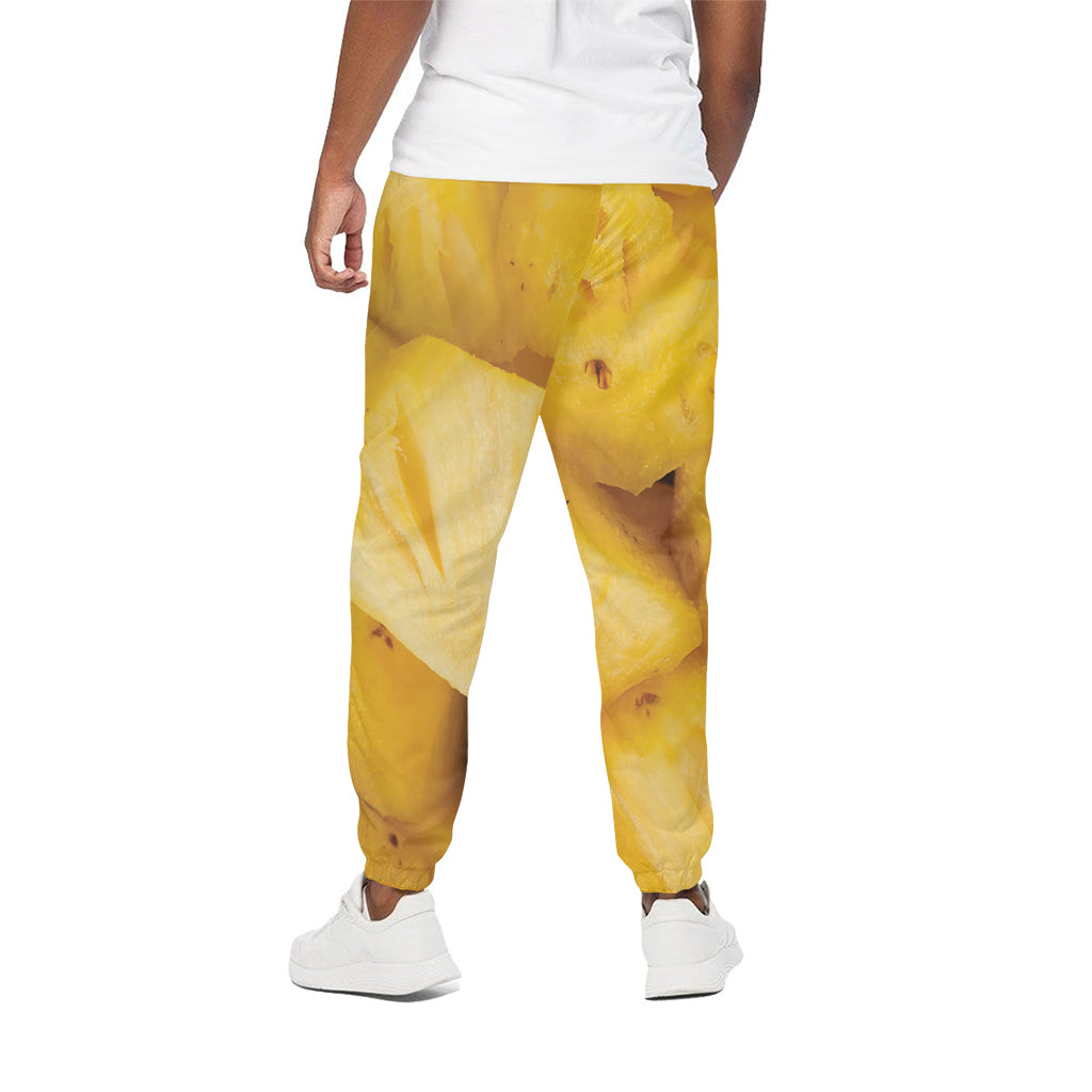 Yellow Pineapple Pieces Print Cotton Pants