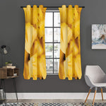 Yellow Pineapple Pieces Print Curtain