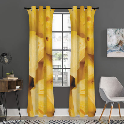Yellow Pineapple Pieces Print Curtain