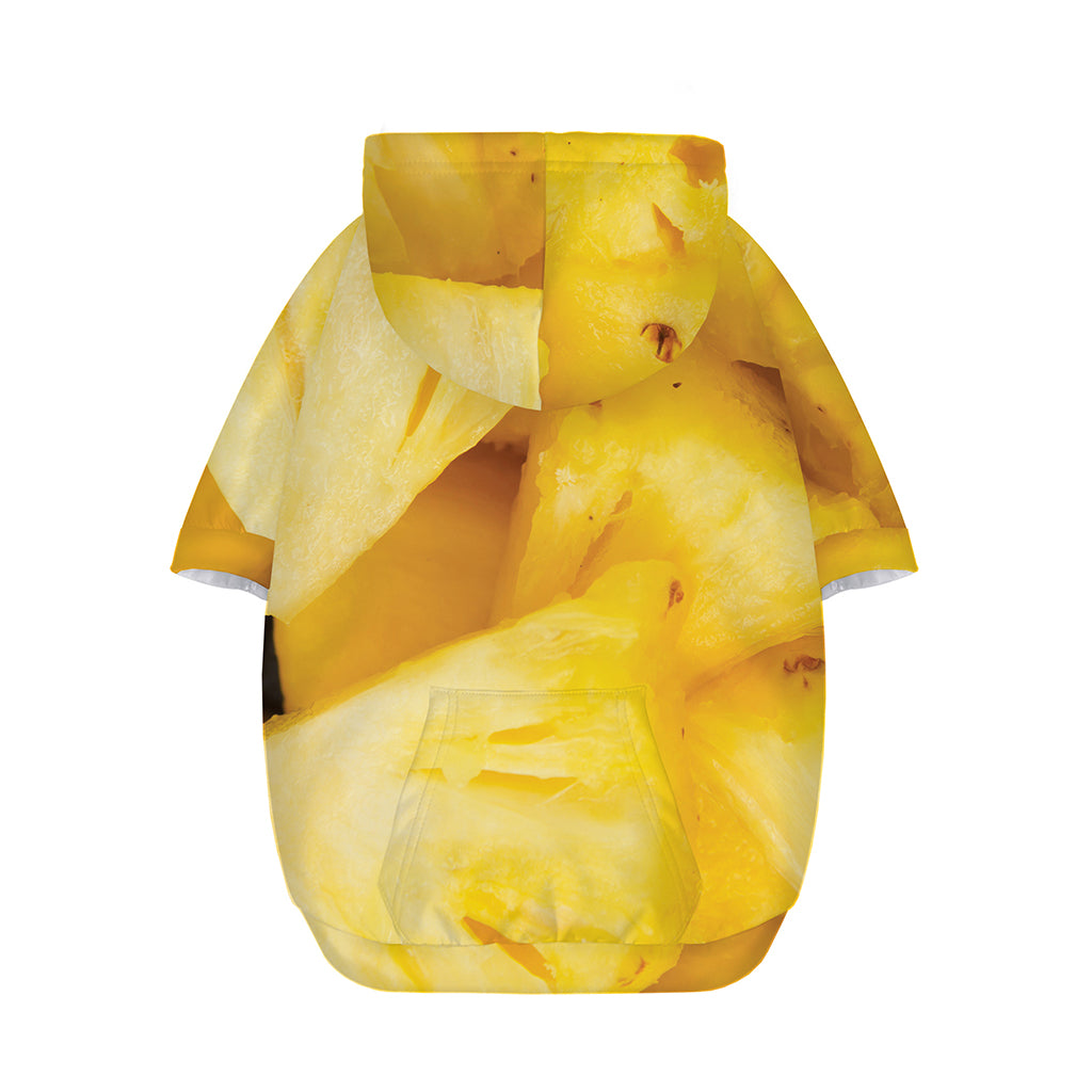 Yellow Pineapple Pieces Print Dog Zip Up Hoodie