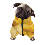 Yellow Pineapple Pieces Print Dog Zip Up Jacket