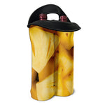 Yellow Pineapple Pieces Print Double Neoprene Wine Tote