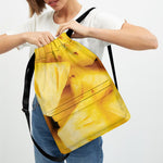 Yellow Pineapple Pieces Print Drawstring Backpack