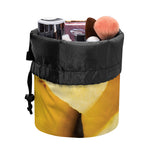 Yellow Pineapple Pieces Print Drawstring Makeup Bag