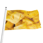 Yellow Pineapple Pieces Print Flag