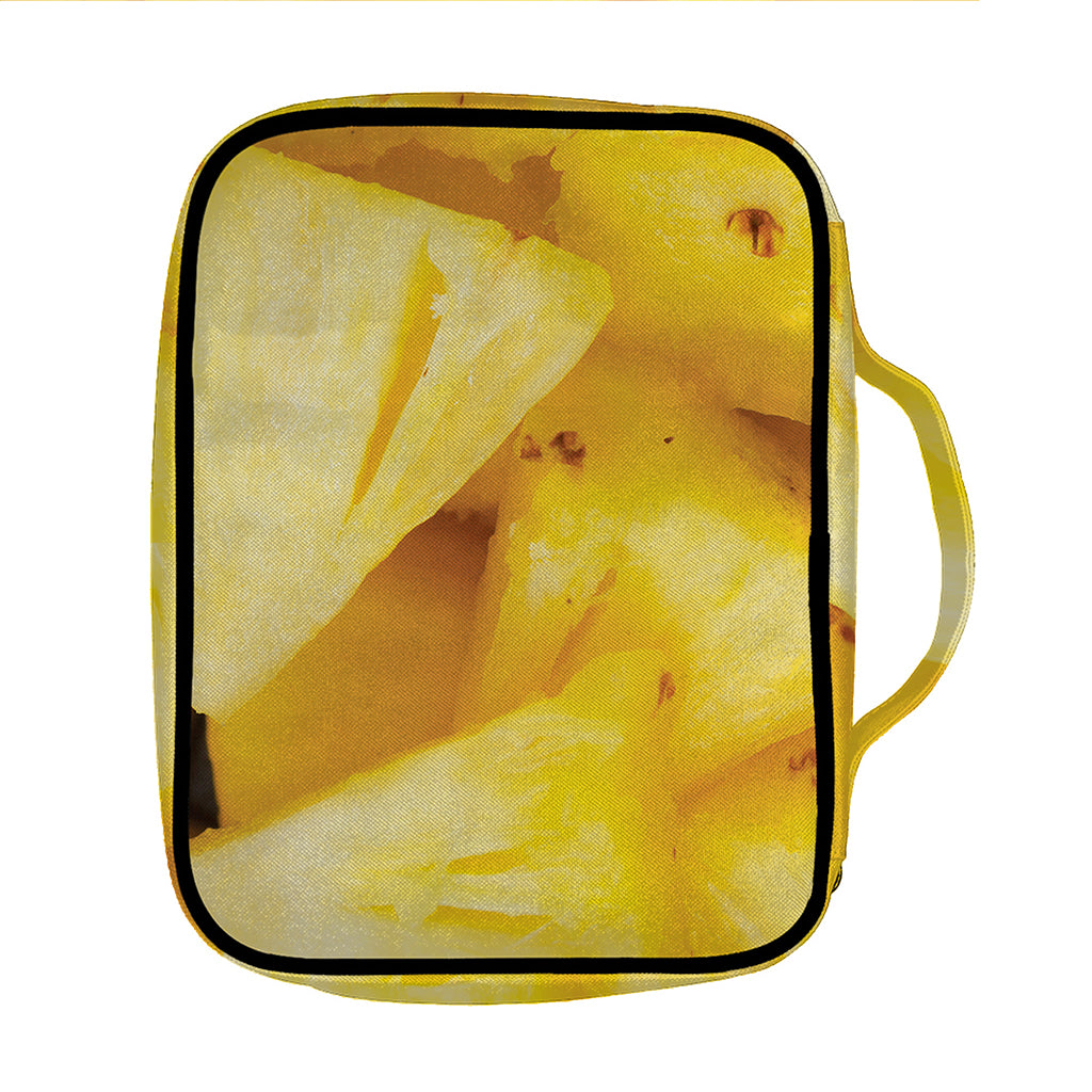 Yellow Pineapple Pieces Print Front Pocket Bible Bag