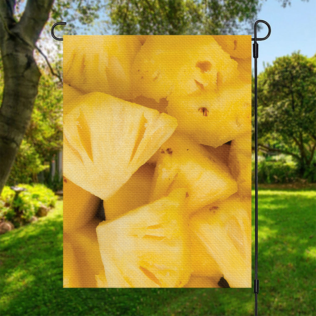Yellow Pineapple Pieces Print Garden Flag