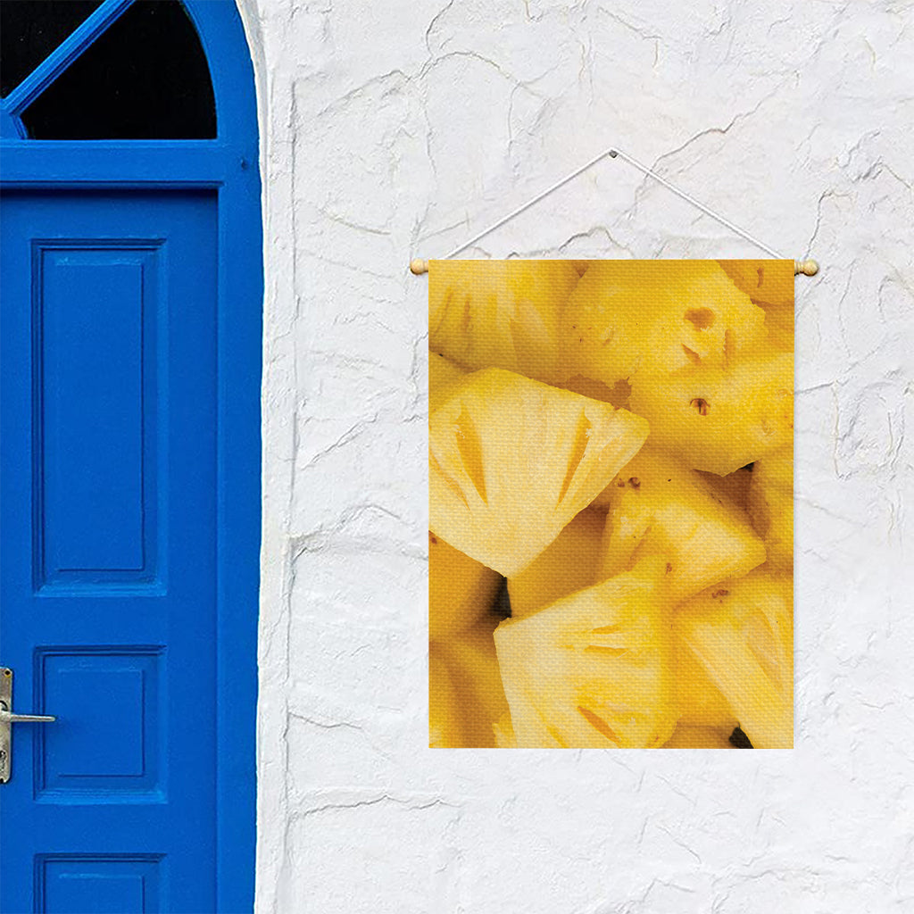 Yellow Pineapple Pieces Print Garden Flag
