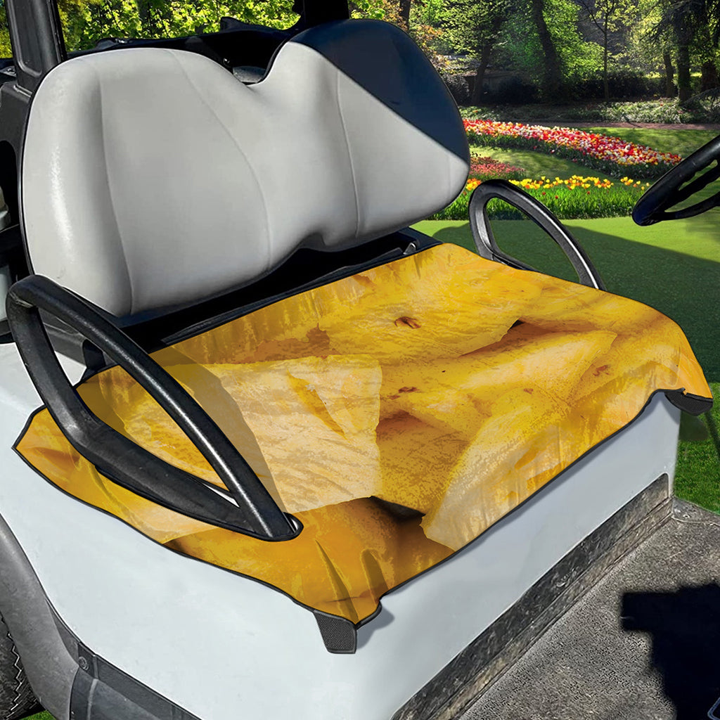 Yellow Pineapple Pieces Print Golf Cart Seat Cover