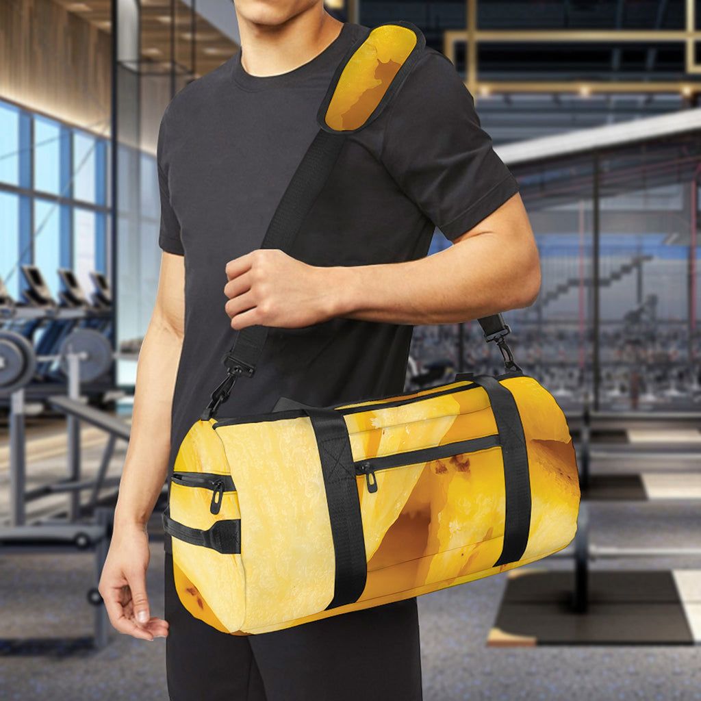 Yellow Pineapple Pieces Print Gym Bag