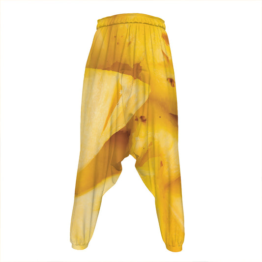 Yellow Pineapple Pieces Print Hammer Pants