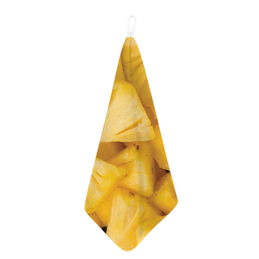 Yellow Pineapple Pieces Print Hand Towel