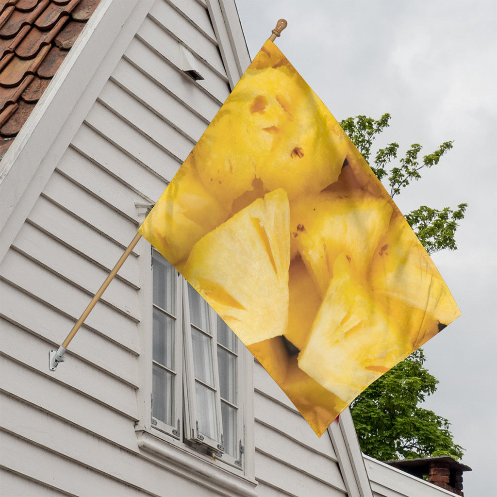 Yellow Pineapple Pieces Print House Flag