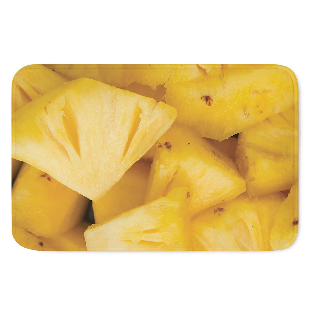 Yellow Pineapple Pieces Print Indoor Door Mat