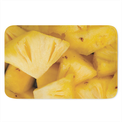 Yellow Pineapple Pieces Print Indoor Door Mat