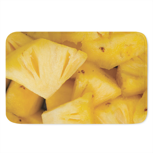 Yellow Pineapple Pieces Print Indoor Door Mat