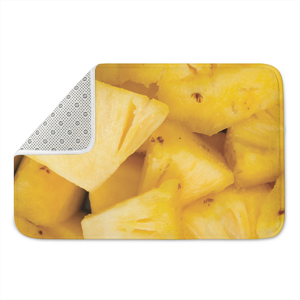Yellow Pineapple Pieces Print Indoor Door Mat