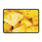 Yellow Pineapple Pieces Print Kitchen Mat