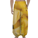 Yellow Pineapple Pieces Print Lantern Pants