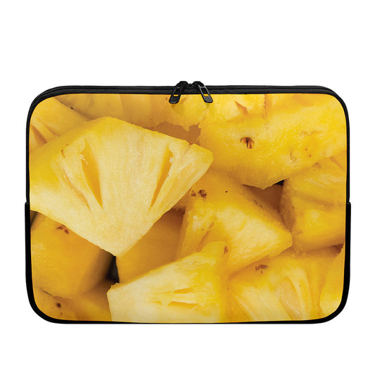 Yellow Pineapple Pieces Print Laptop Sleeve