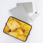 Yellow Pineapple Pieces Print Laptop Sleeve