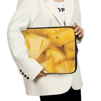 Yellow Pineapple Pieces Print Laptop Sleeve