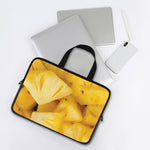 Yellow Pineapple Pieces Print Laptop Sleeve With Handle