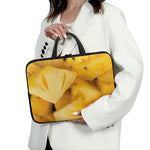 Yellow Pineapple Pieces Print Laptop Sleeve With Handle