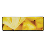Yellow Pineapple Pieces Print Long Kitchen Mat