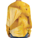 Yellow Pineapple Pieces Print Long Sleeve Baseball Jersey