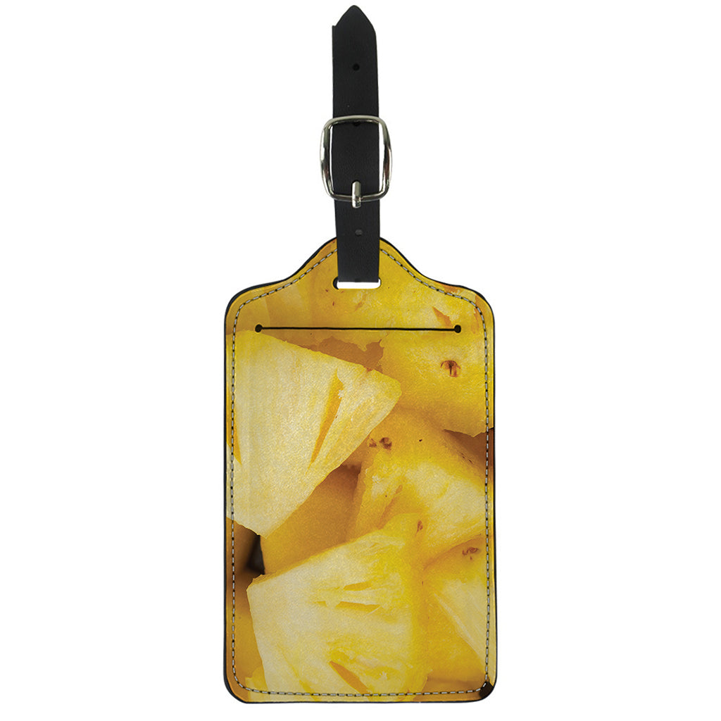 Yellow Pineapple Pieces Print Luggage Tag