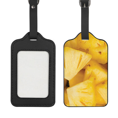 Yellow Pineapple Pieces Print Luggage Tag
