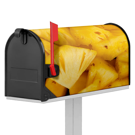 Yellow Pineapple Pieces Print Mailbox Cover