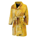 Yellow Pineapple Pieces Print Men's Bathrobe