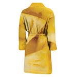 Yellow Pineapple Pieces Print Men's Bathrobe