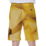 Yellow Pineapple Pieces Print Men's Beach Shorts