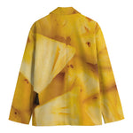Yellow Pineapple Pieces Print Men's Blazer