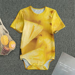 Yellow Pineapple Pieces Print Men's Bodysuit