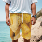 Yellow Pineapple Pieces Print Men's Cargo Shorts